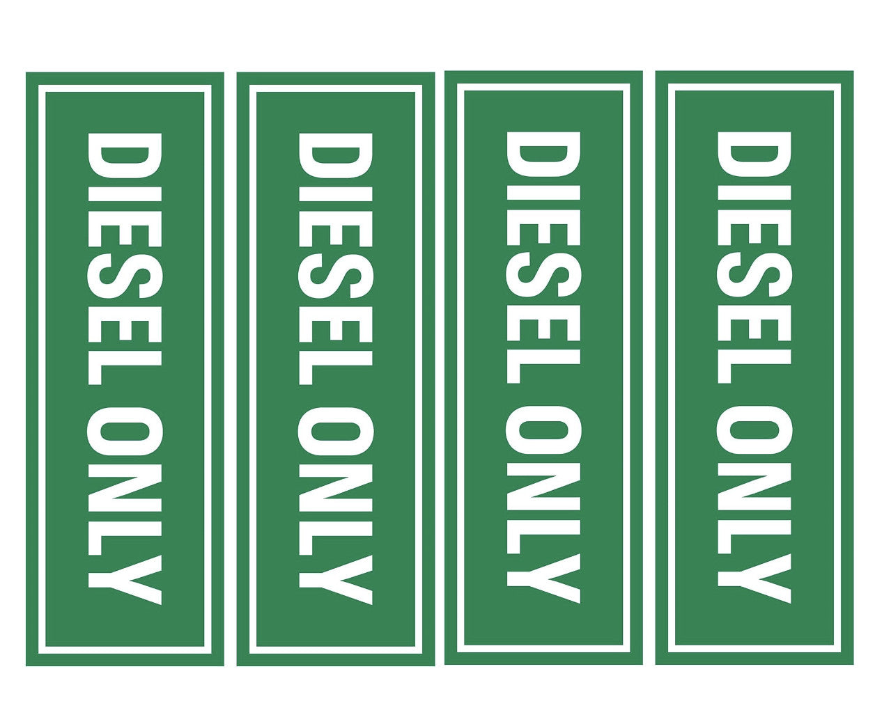Set of 4 Diesel Only Vinyl Stickers for Trucks