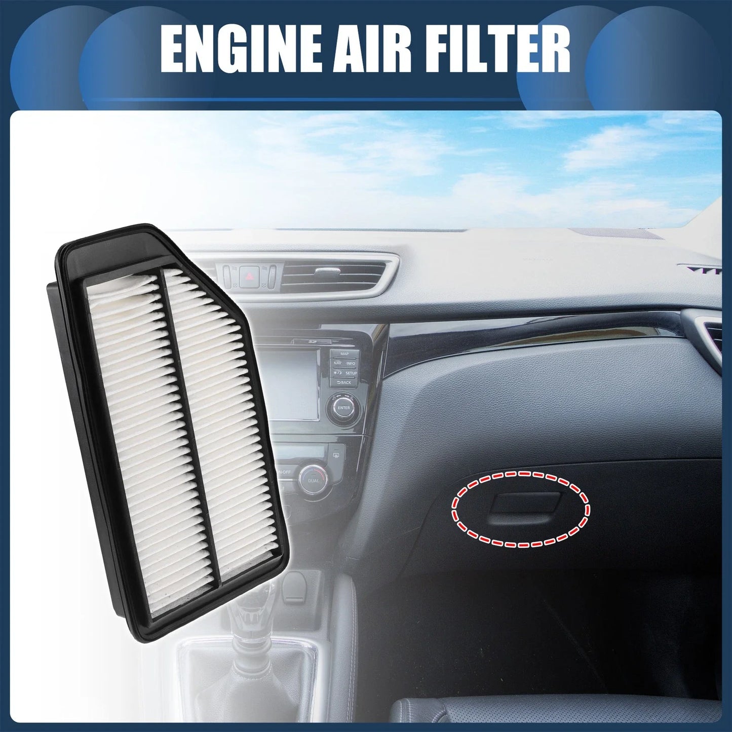 Engine Air Filter for Honda Odyssey (2011-2017) - Replacement 1 x 17220RV0A00