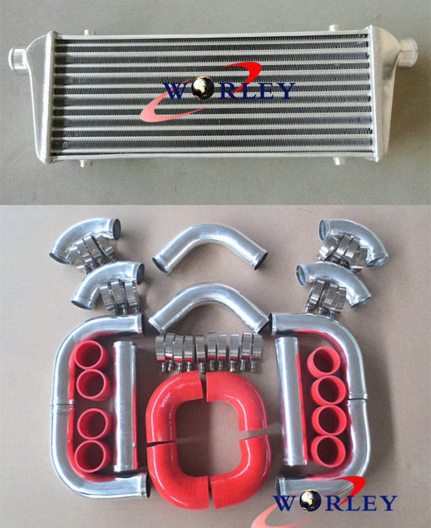 Intercooler Kit with 2.25" Piping & Silicone Hoses for Universal Fit