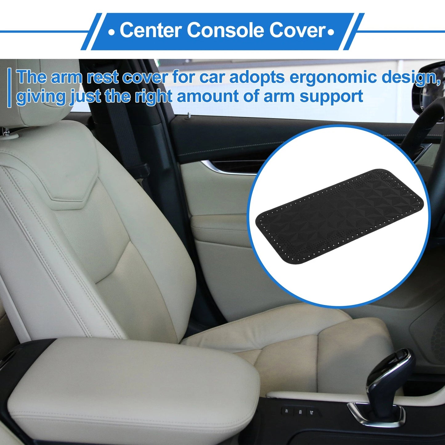 Center Console Cushion Pad for Car Armrest Seat Box Cover (12.59" x 6.29")