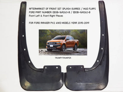 Front Mud Flap Splash Guard Rubber for Ford Ranger PX2 (2015-2019)