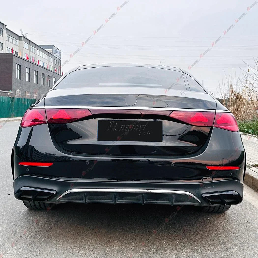 Gloss Black Rear Exhaust Tip Cover for Mercedes E-Class AMG-Line Sedan