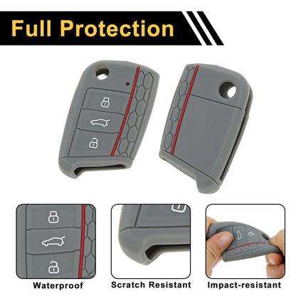 TPU Silicone Car Key Case for VW Golf 7 (2013–2020) - 3 Buttons