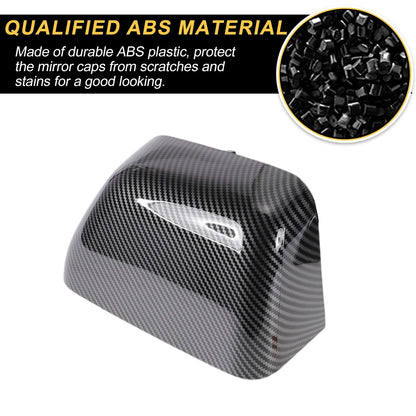 Set of 2 Rearview Mirror Cover Caps Black Carbon Fiber for Ford F-250 F-350 F-450