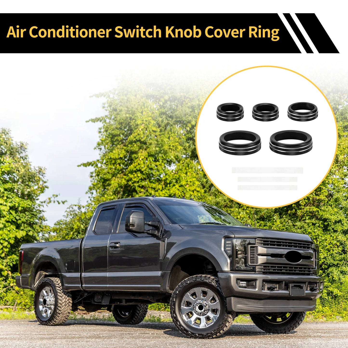 Air Conditioner Volume Switch Knob Cover Ring for Ford Maverick (2022–2024) Black