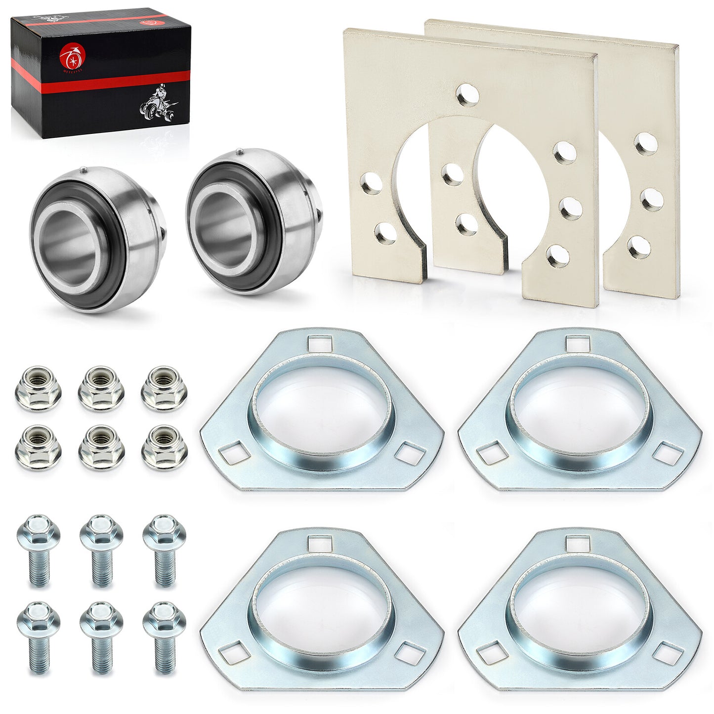 Go-Kart Live Axle Bearing Kit for Go-Kart Mini Bike (3-Hole)