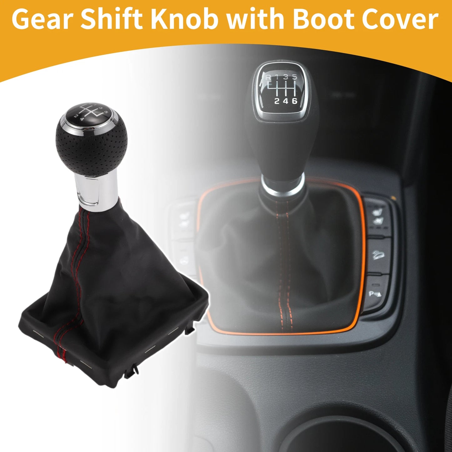 5 Speed Gear Shift Knob with Cover for Audi A3 (2008–2013) Plastic Leather