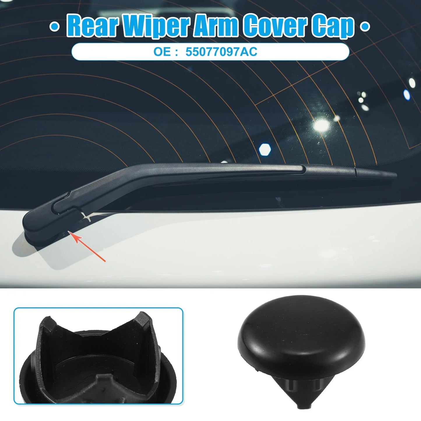 Rear Windshield Wiper Arm Nut Cover for Dodge Caravan (2008-2020)