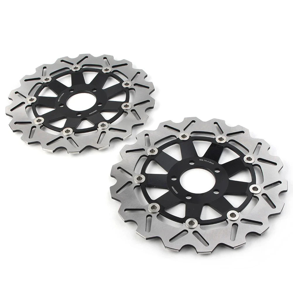 Front Brake Discs Rotors Black for KAWASAKI ZX9R ZX900C ZX12R (1998-2006)