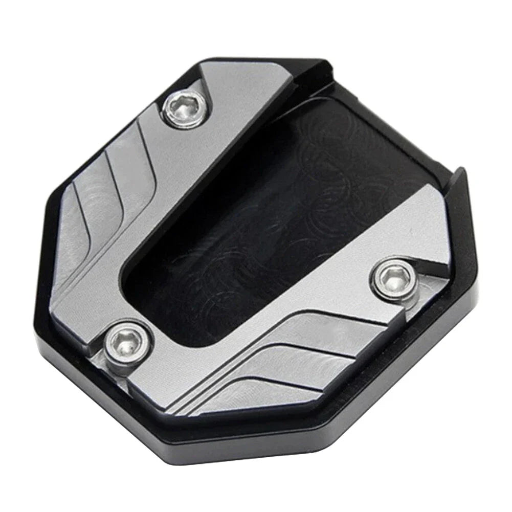 Kickstand Extender Foot Side Stand Pad for Motorcycle - Silver