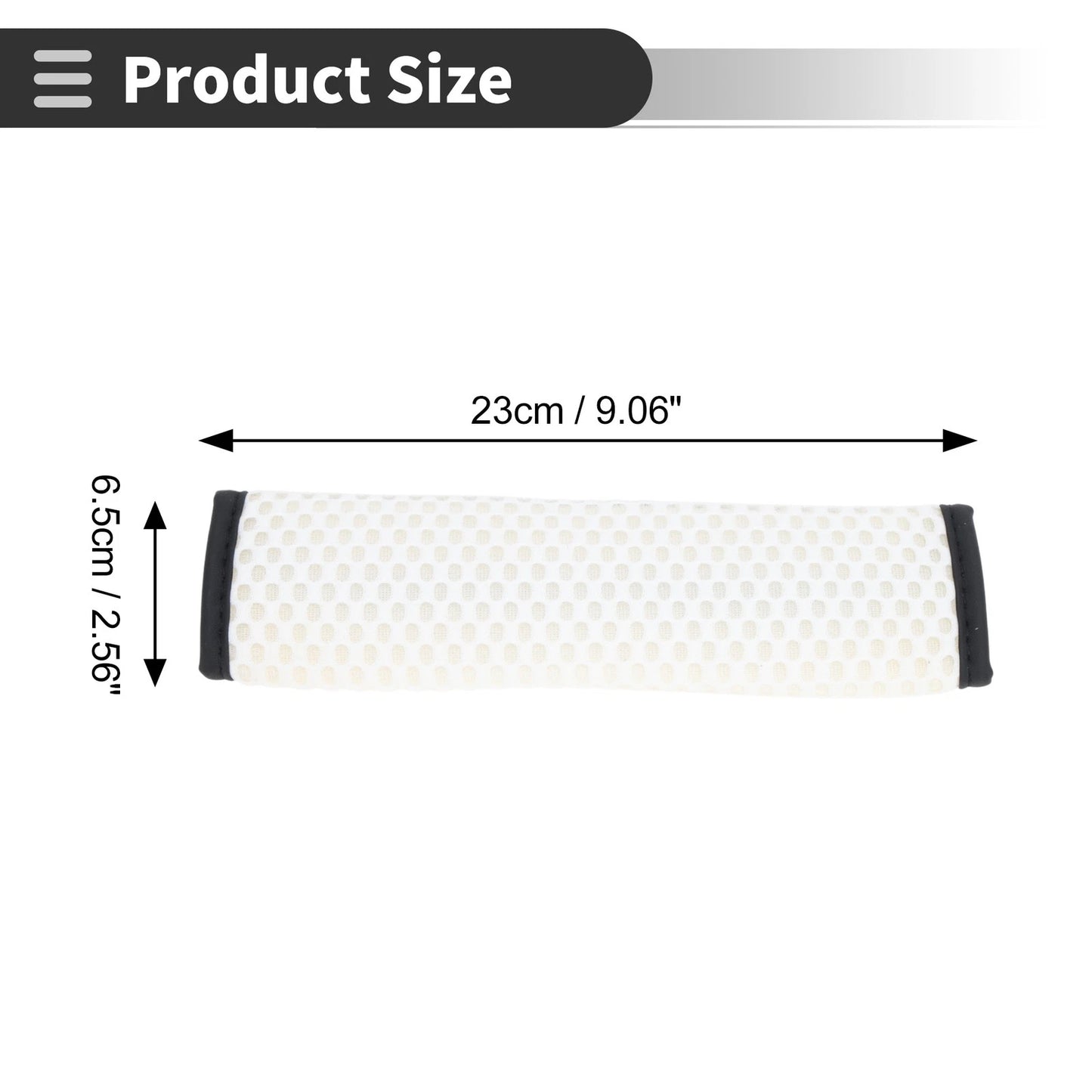 Set of 2 White Seat Belt Cover Pads for Universal Fit (23cm)