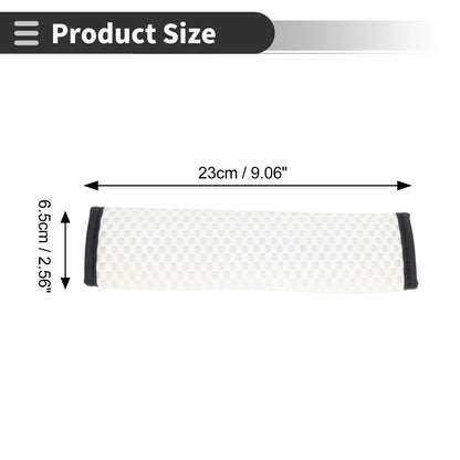 Set of 2 White Seat Belt Cover Pads for Universal Fit (23cm)