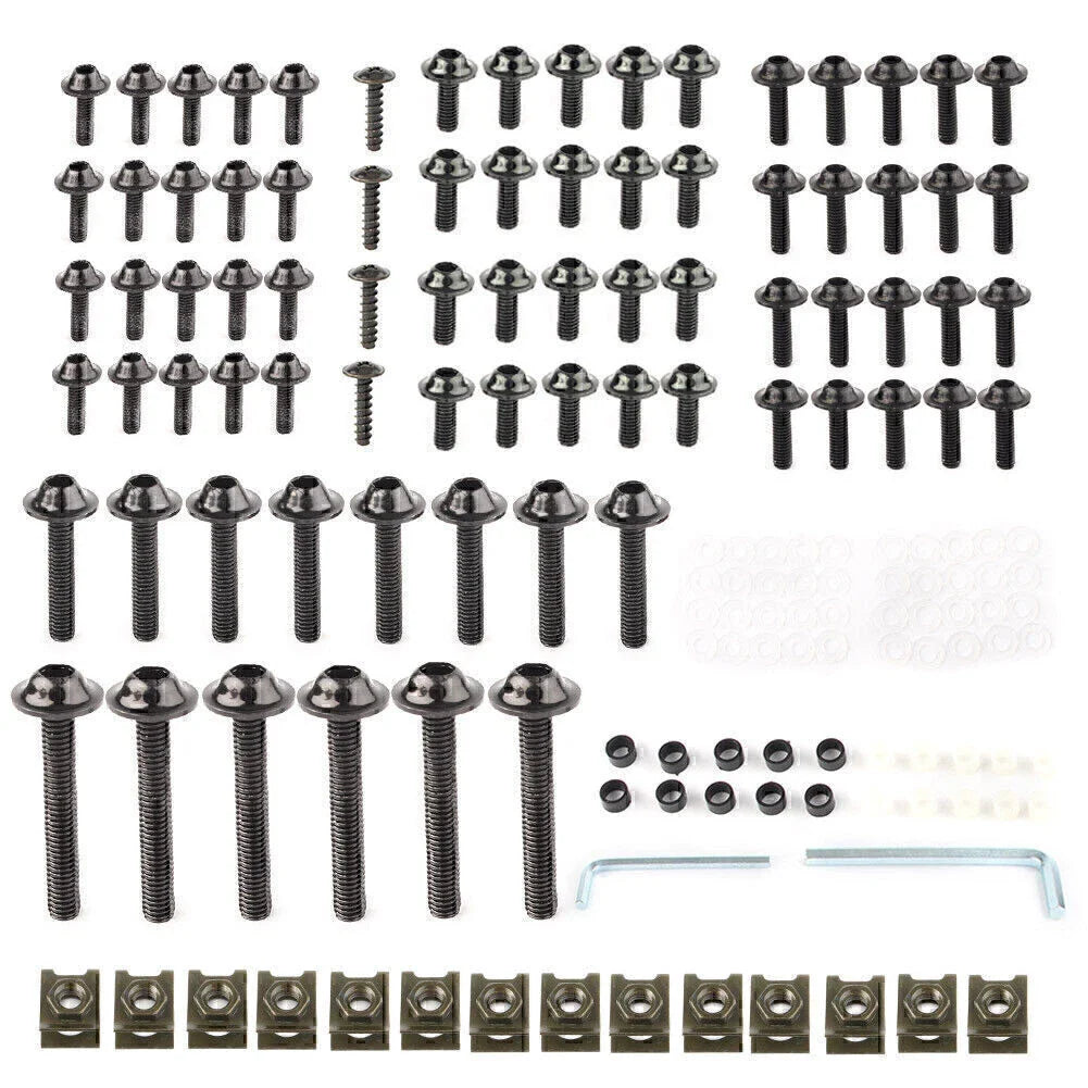 CNC Alloy Black Fairing Bolt Bodywork Screws Nuts for Kawasaki