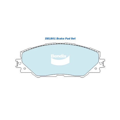 Set of 4 Bendix Front Brake Pads for Toyota Auris Prius RAV4