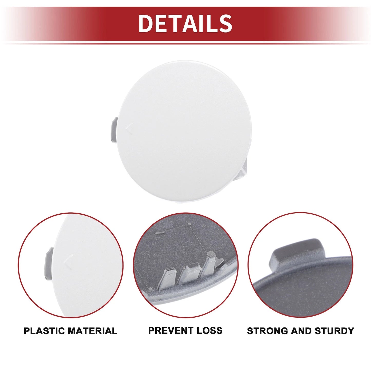 Front Tow Hook Cover for BMW X5 F15 M (2014–2018) No. 51118060131 White