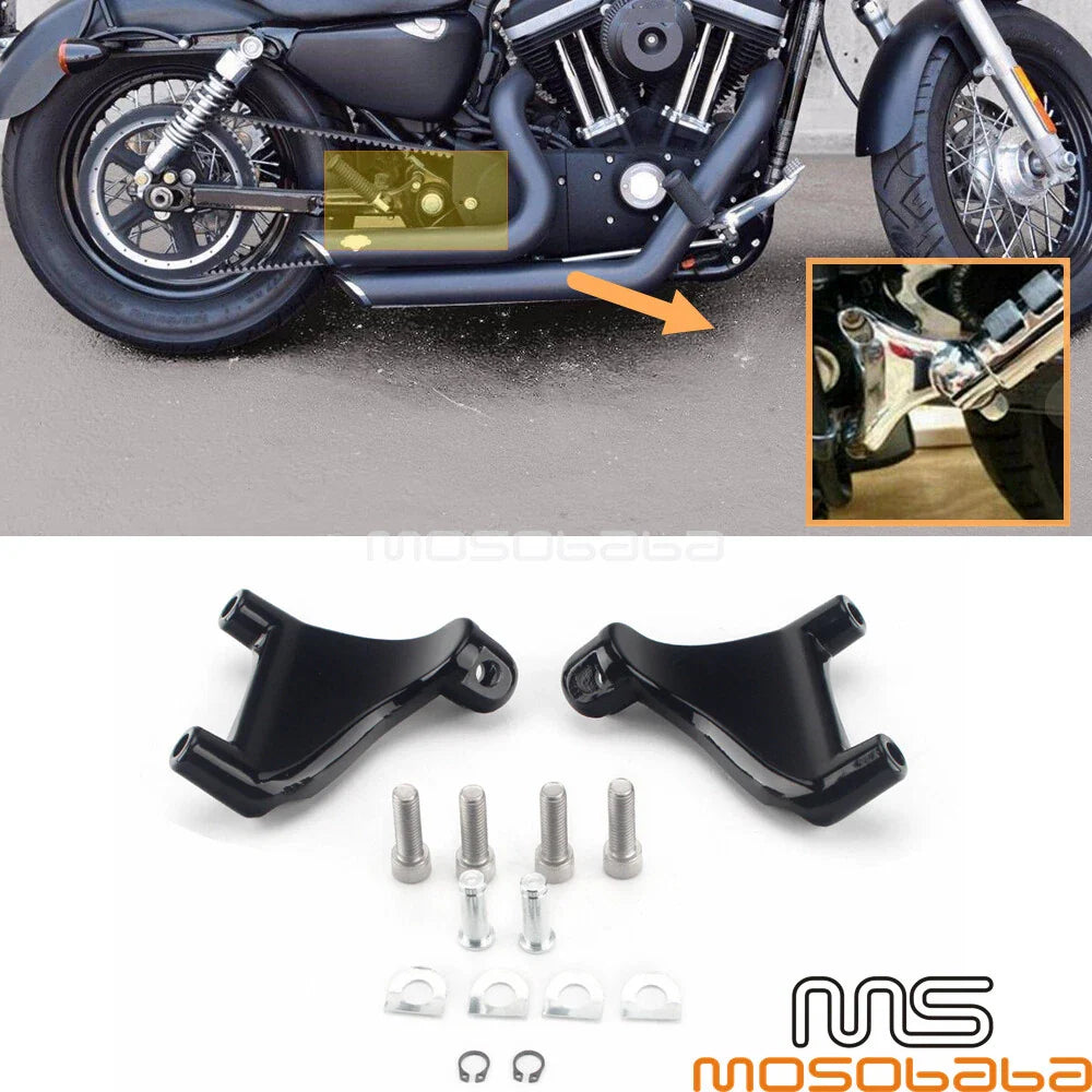 Rear Passenger Peg Foot Mount Kits for Harley Sportster XL883 XL1200 (2004-2023)
