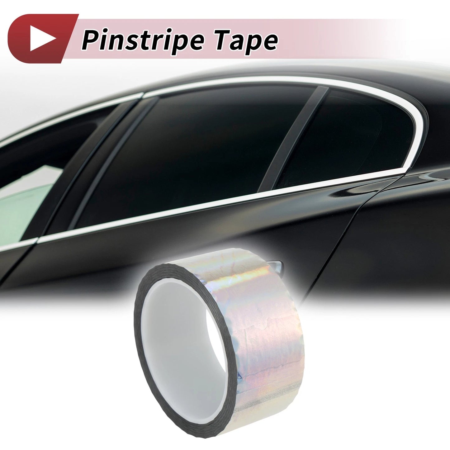 Pinstripe Tape 45mm x 50m for Car Motorcycle Boat Laser Silver Tone (1 Pcs)