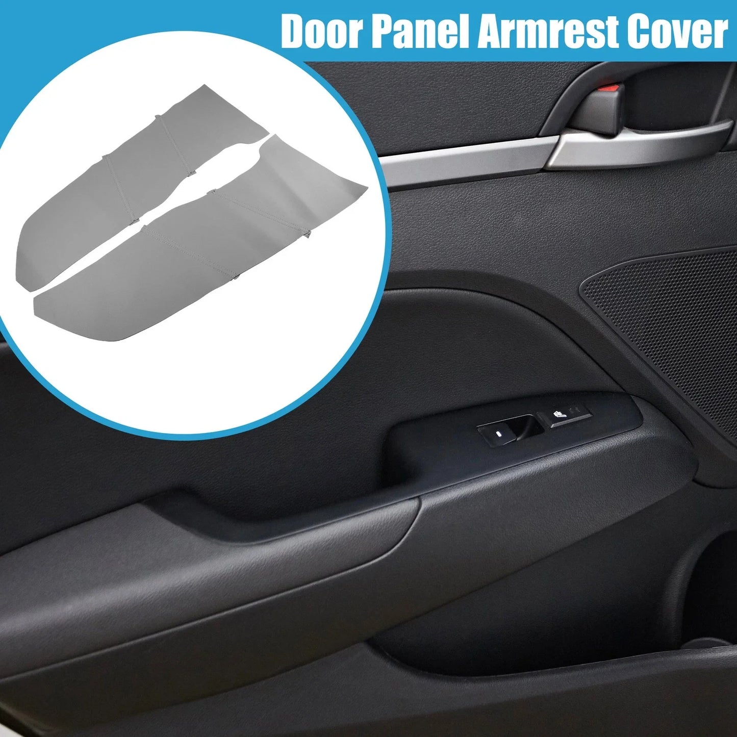 Front Door Panel Armrest Covers for Honda Accord (2008-2012) - Gray 1 Pair