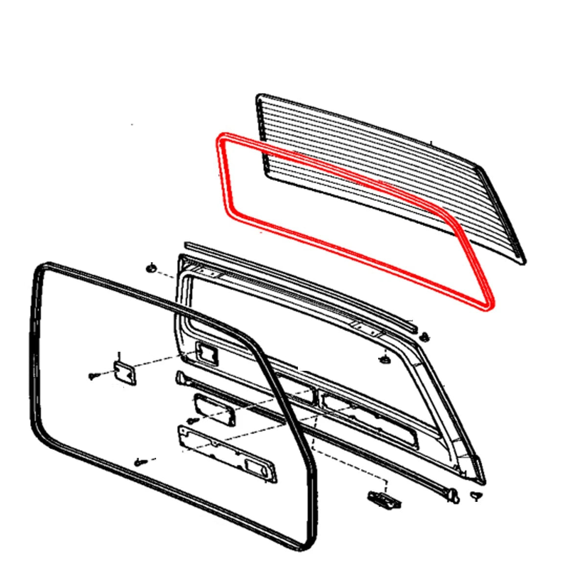 Back Door Glass Weatherstrip for Toyota Land Cruiser BJ61 FJ60 FJ62 HJ61 (1980–1992)