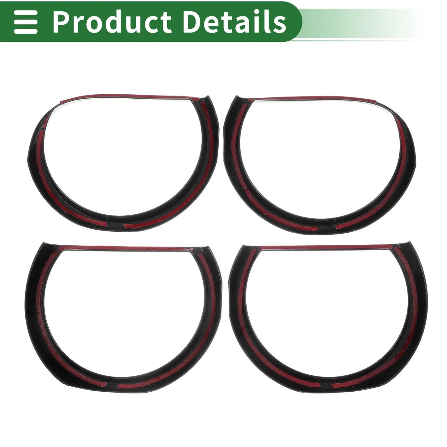 4 x Car Headlight Trim Bezels for Dodge Challenger (2015-2024) ABS Black