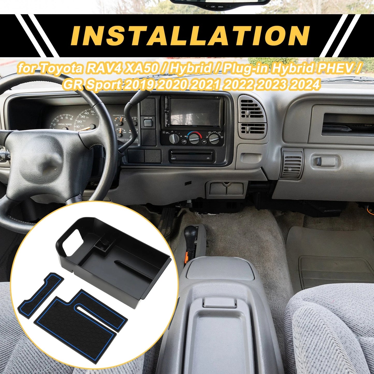 Center Console Armrest Organizer Tray for Toyota RAV4 (2019–2023)