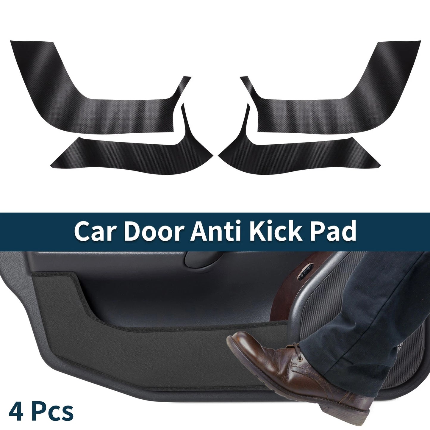 Set of 4 Leather Anti Kick Pad Stickers for Nissan Kicks (e-POWER)