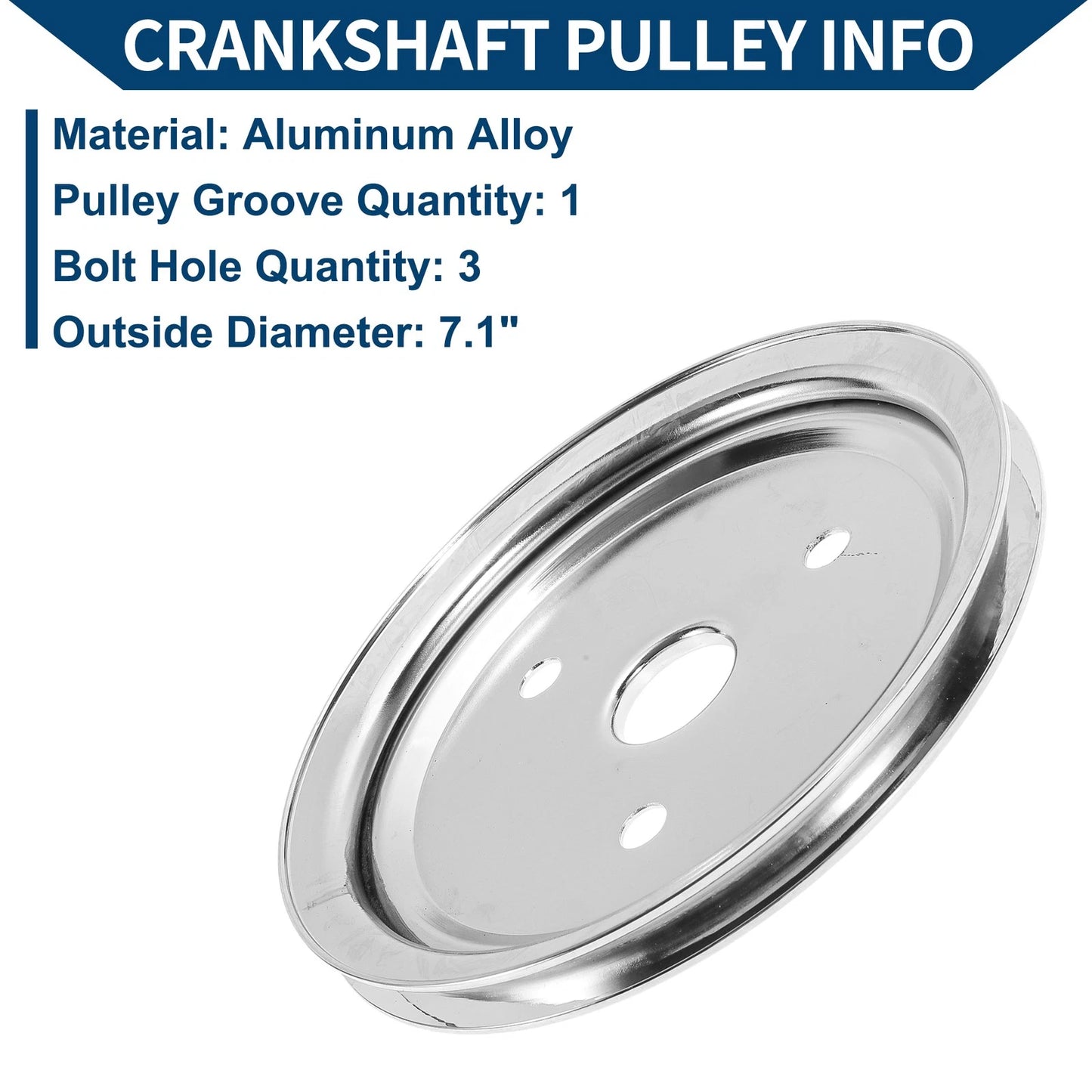Single Groove SWP Short Water Pump Crank Pulley for Chevy SBC (1969–1986)