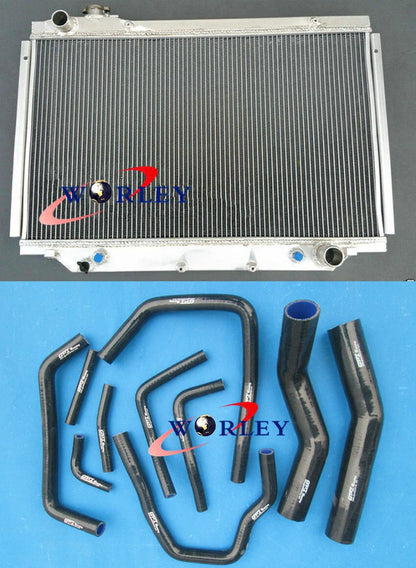 Aluminum Radiator + Blue Hose for Toyota Land Cruiser 80 Series (1990-1998)