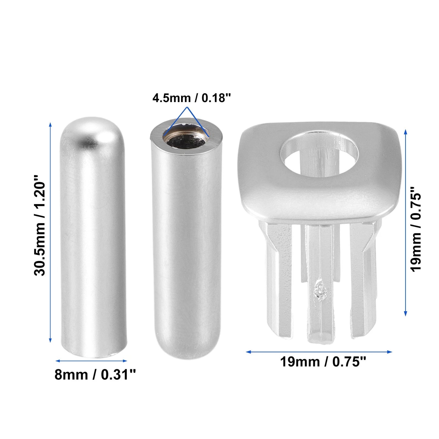 Set of 2 Door Lock Rod Knob and Button Cover for BMW 328i 335i (2007–2013) Silver Tone