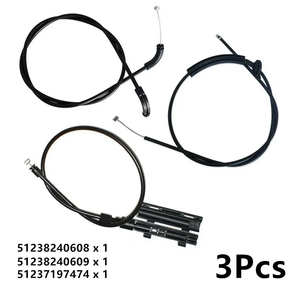3 x Hood Release Cables for BMW 7 Series E65 E66 (2002-2008)
