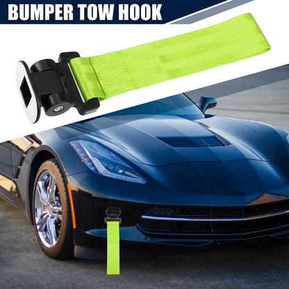 Tow Hook Strap Towing Belt for Car (27x6.5cm) - Green