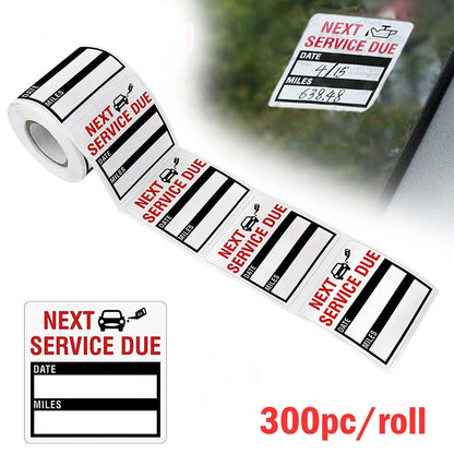 Oil Change Sticker Car Sticker 300pcs/roll Oil Change Service Stickers