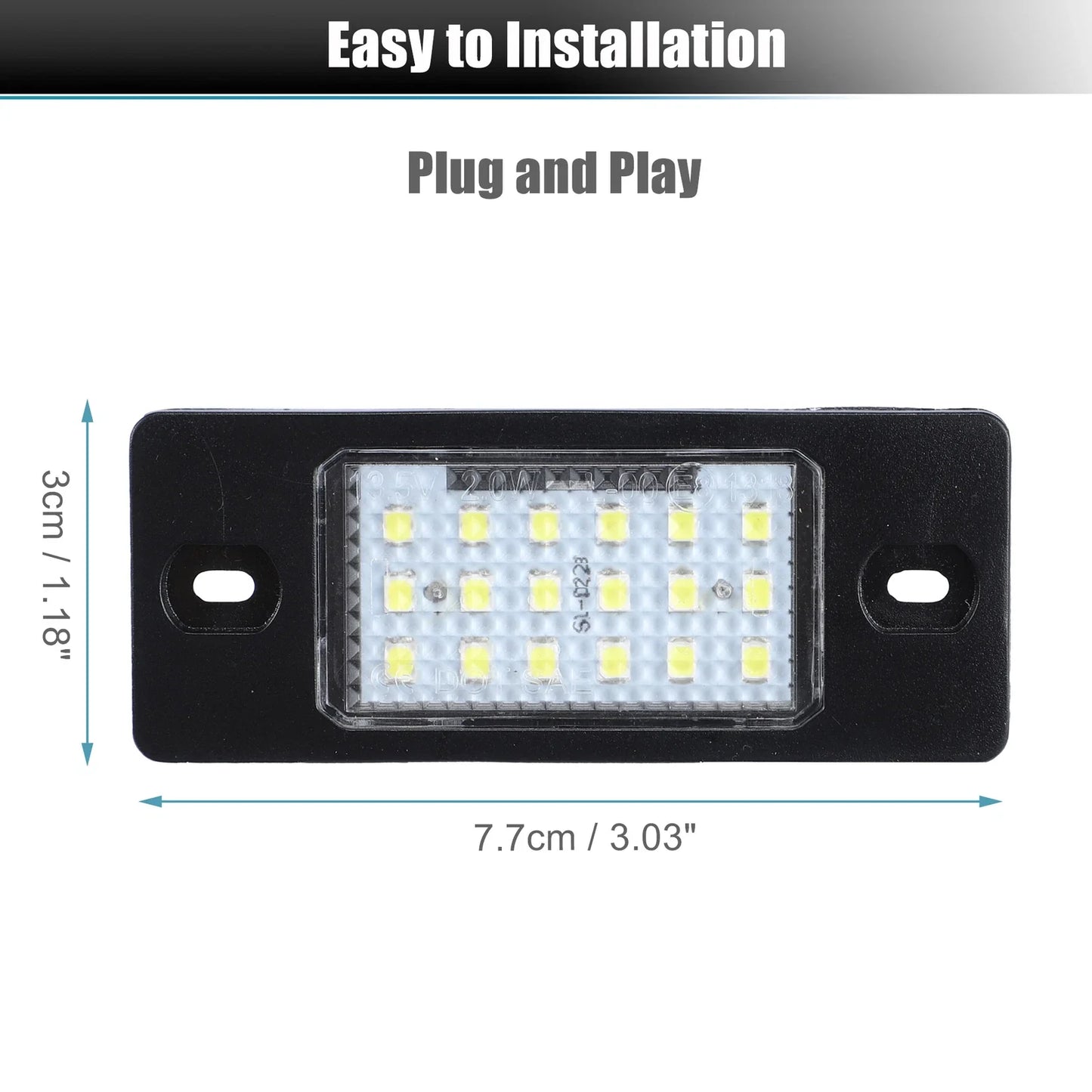 2 x LED License Plate Lights with Decoders for VW Jetta (2011-2018)