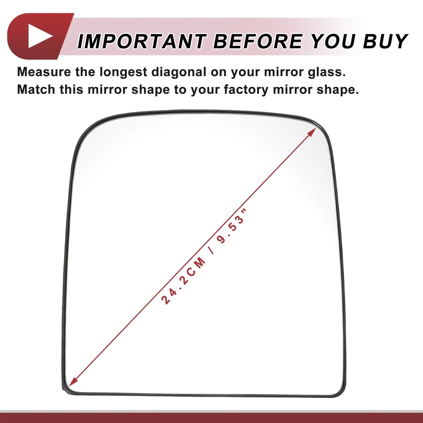 Heated Right Passenger Side Upper Tow Mirror Glass for Dodge Ram (2002-2008)