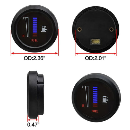 52mm 12/24V LED Fuel Level Meter Gauge for Car Motorcycle