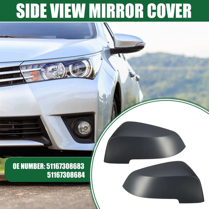Pair Left Right Rearview Mirror Covers for BMW 528i Deep Gray (2011-2016)