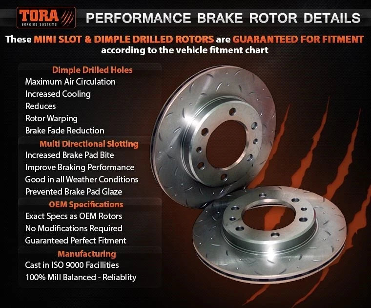2 Rear Drilled Slotted Brake Rotors for Subaru BRZ (2012–2015)