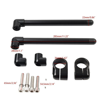 36MM Clip-On Handlebar for Motorcycle Cafe Racer - Black
