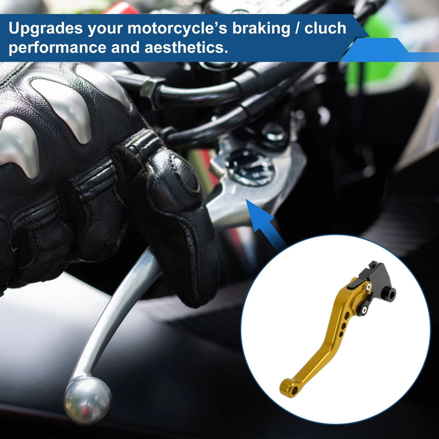 6 Position Adjustable Brake Clutch Levers for Kawasaki Ninja 400R (2011) Gold