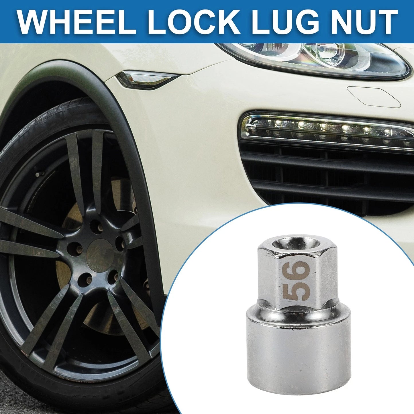 #56 Wheel Lock Lugnut Anti-theft Screw Nut Removal Key Socket for Porsche