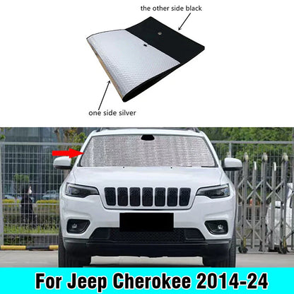 Front Windshield Privacy Sunshade Cover for Jeep Cherokee (2014–2024)
