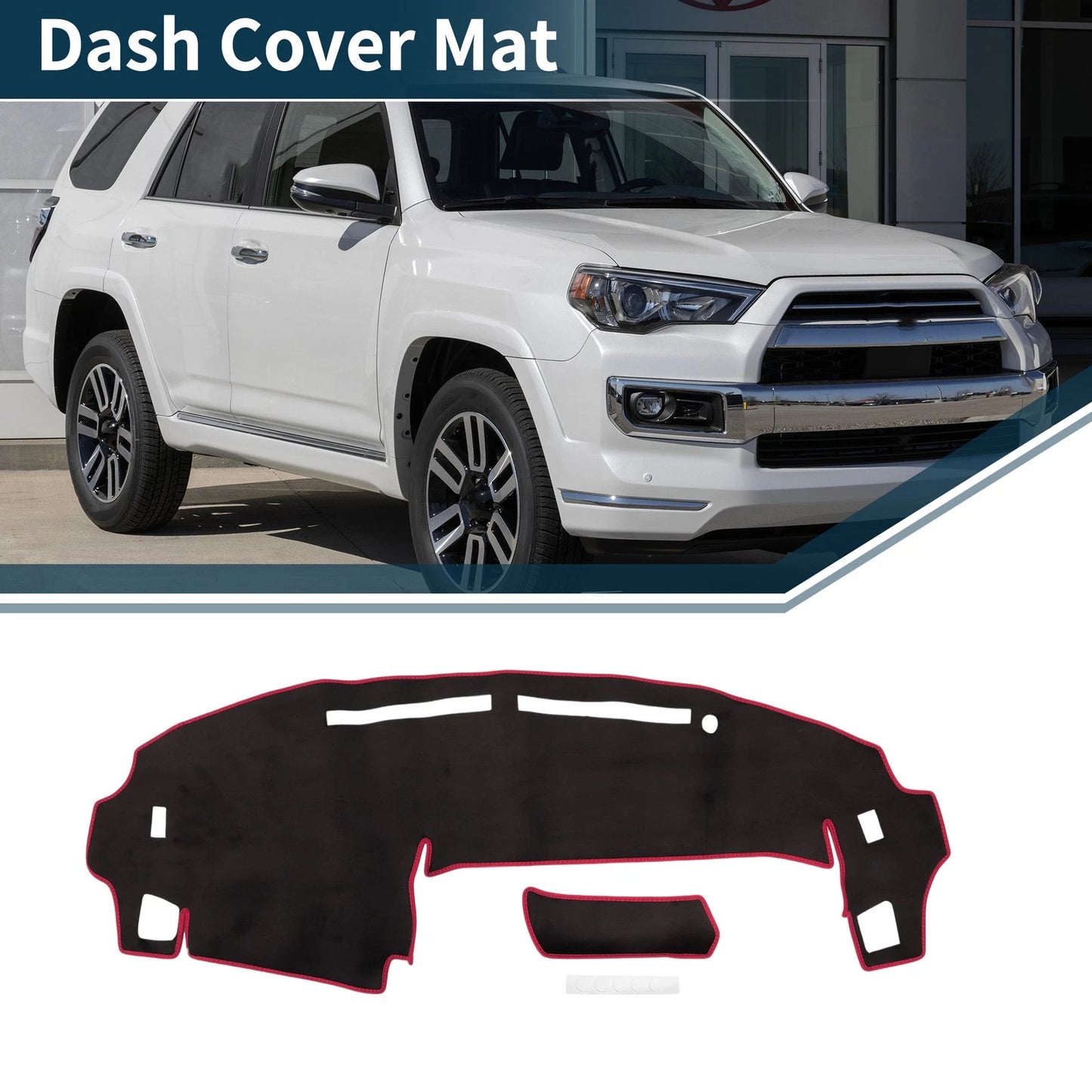 Dashboard Cover Mat for Daihatsu Tanto LA650S/LA660S (2015–2021) Black Red Set