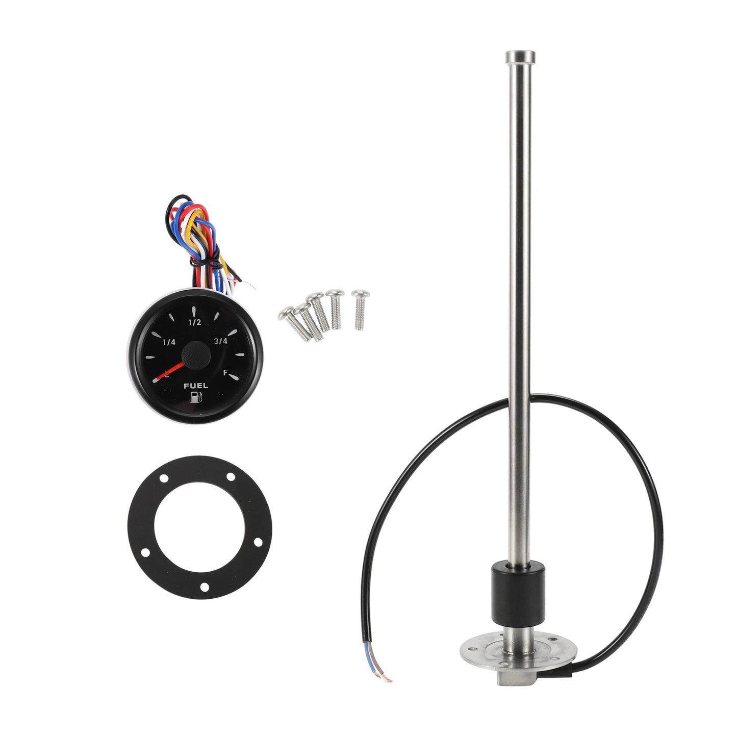 Fuel Sending Unit and Gauge Kit 0-190 Ohm for Boat Car Vehicle (0-190)
