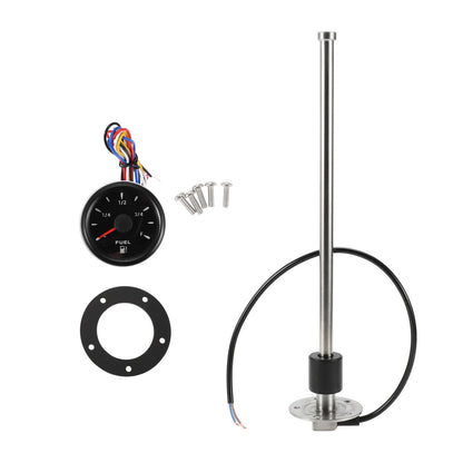 Fuel Sending Unit and Gauge Kit 0-190 Ohm for Boat Car Vehicle (0-190)