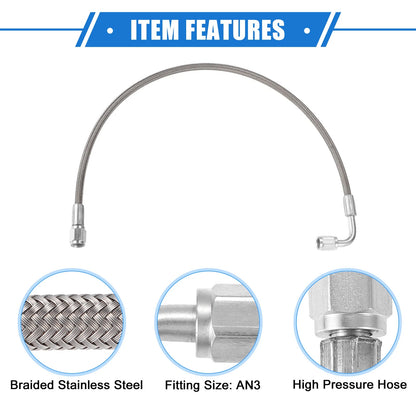 Turbo Oil Feed Line 90 Degree to Straight Hose End for Universal Car (AN3)