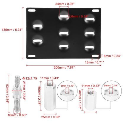 Tow Hook License Plate Mount Bracket Holder for BMW 3 Series 5 Series