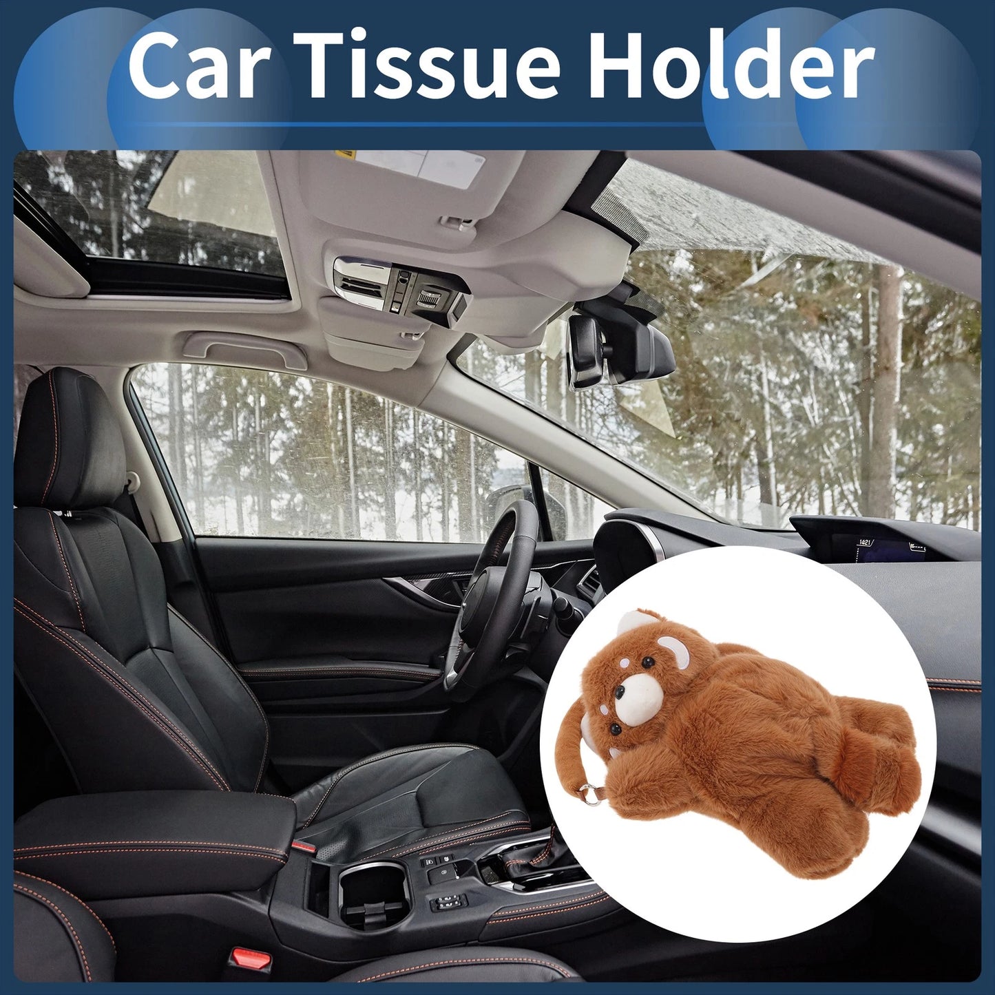 Tissue Holder for Car (Light Brown) 33x23x8cm