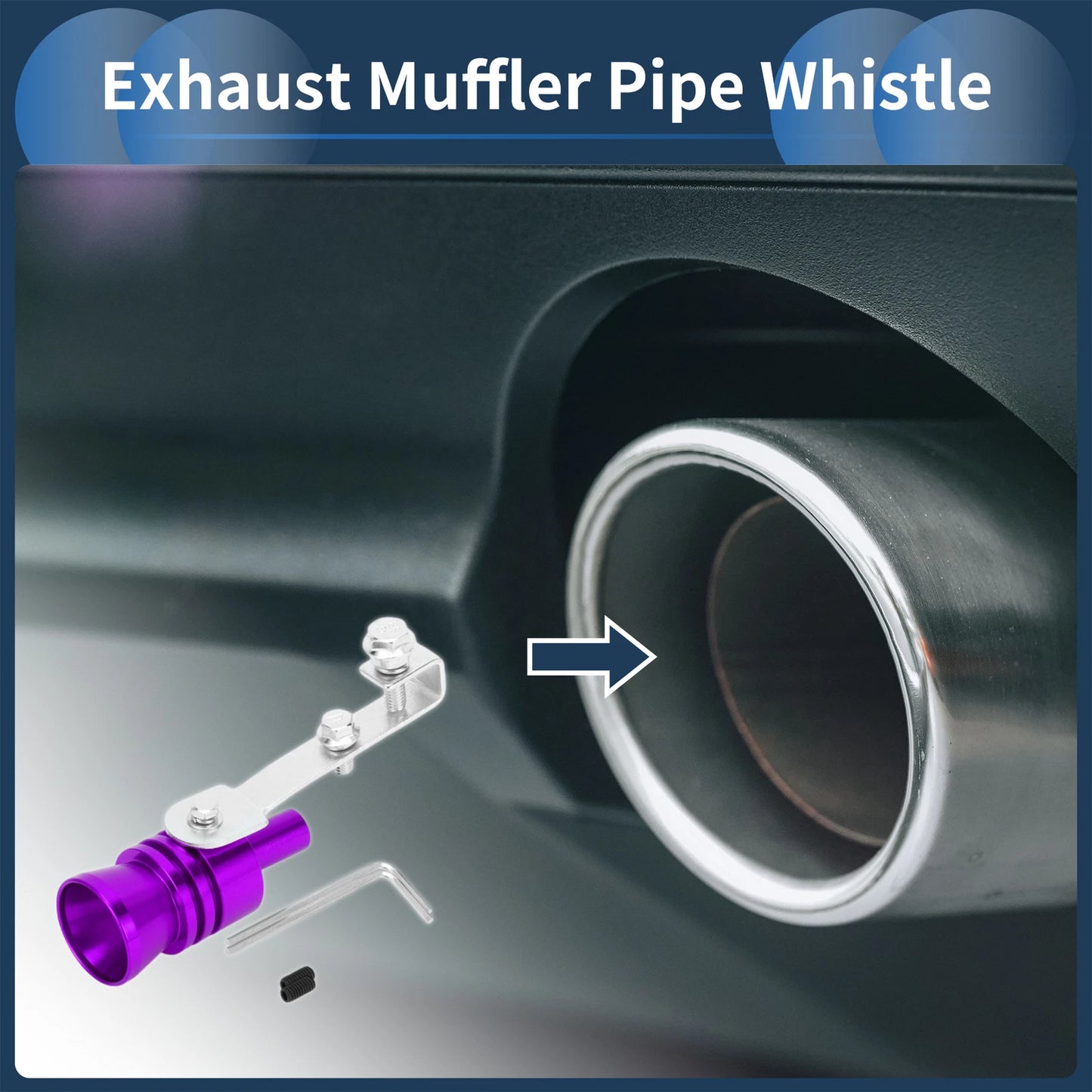 Turbo Sound Exhaust Muffler Pipe Whistle for Universal Fit (1 Set)