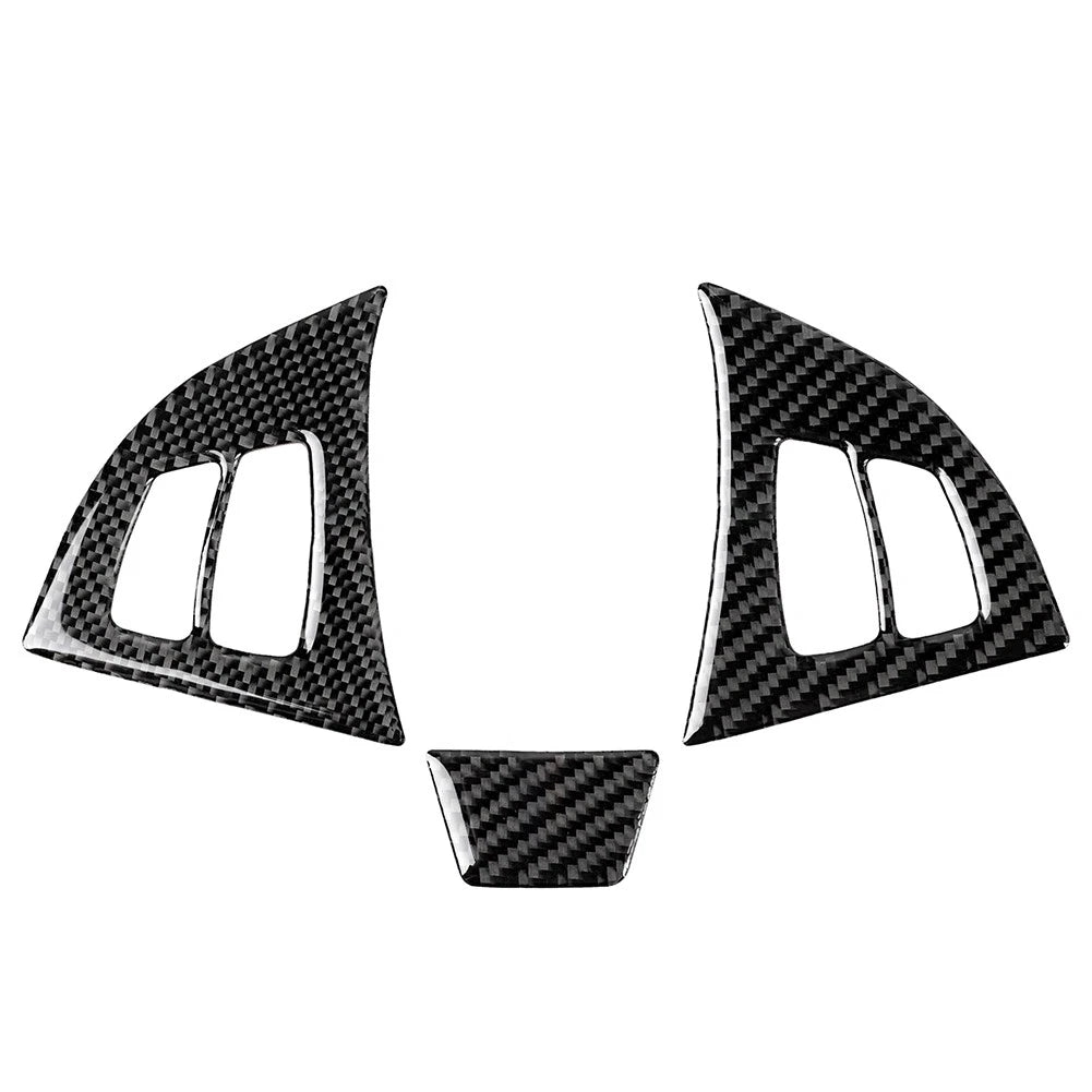 3 Pcs Carbon Fiber Steering Wheel Cover Trim for BMW X5 E70 (2006–2013), X6 E71 (2008–2014)
