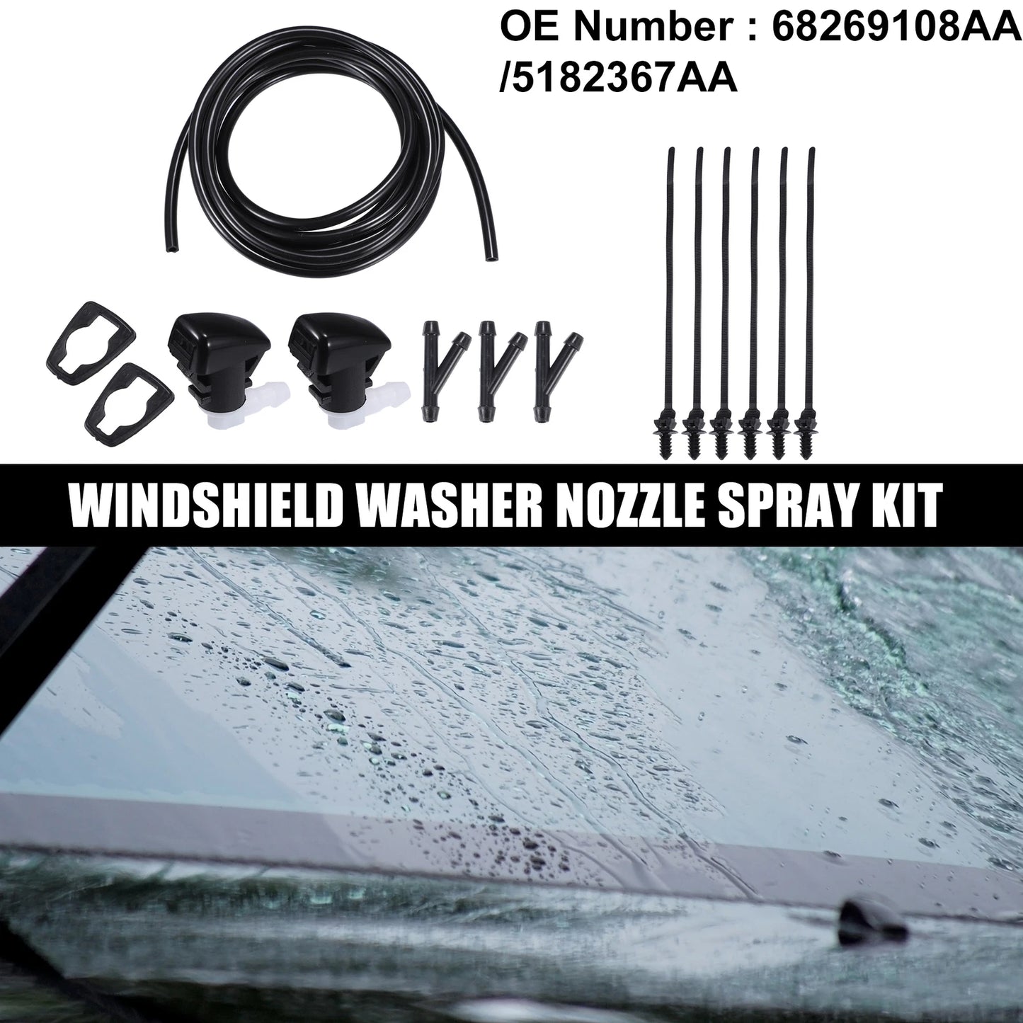 Set of 2 Windshield Washer Nozzles for Dodge Durango (2011–2023) No. 5182367AA
